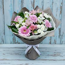 Букет цветов из:  Герберы, Альстромерии и Хризантемы в Заветном