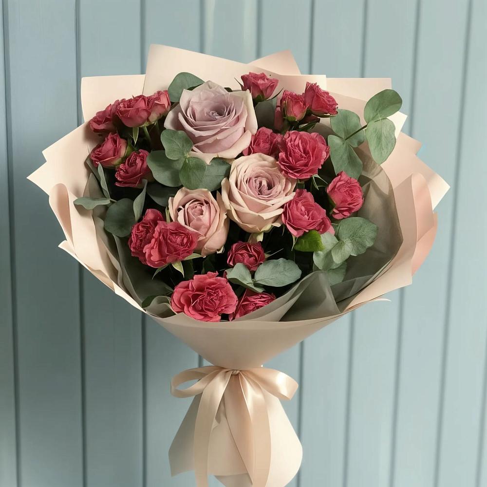 Букет цветов из: Гвоздики и Розы в Заветном