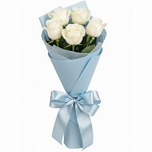 Букет 5 Белых роз Проуд #REPLACE_PRED# Заветном