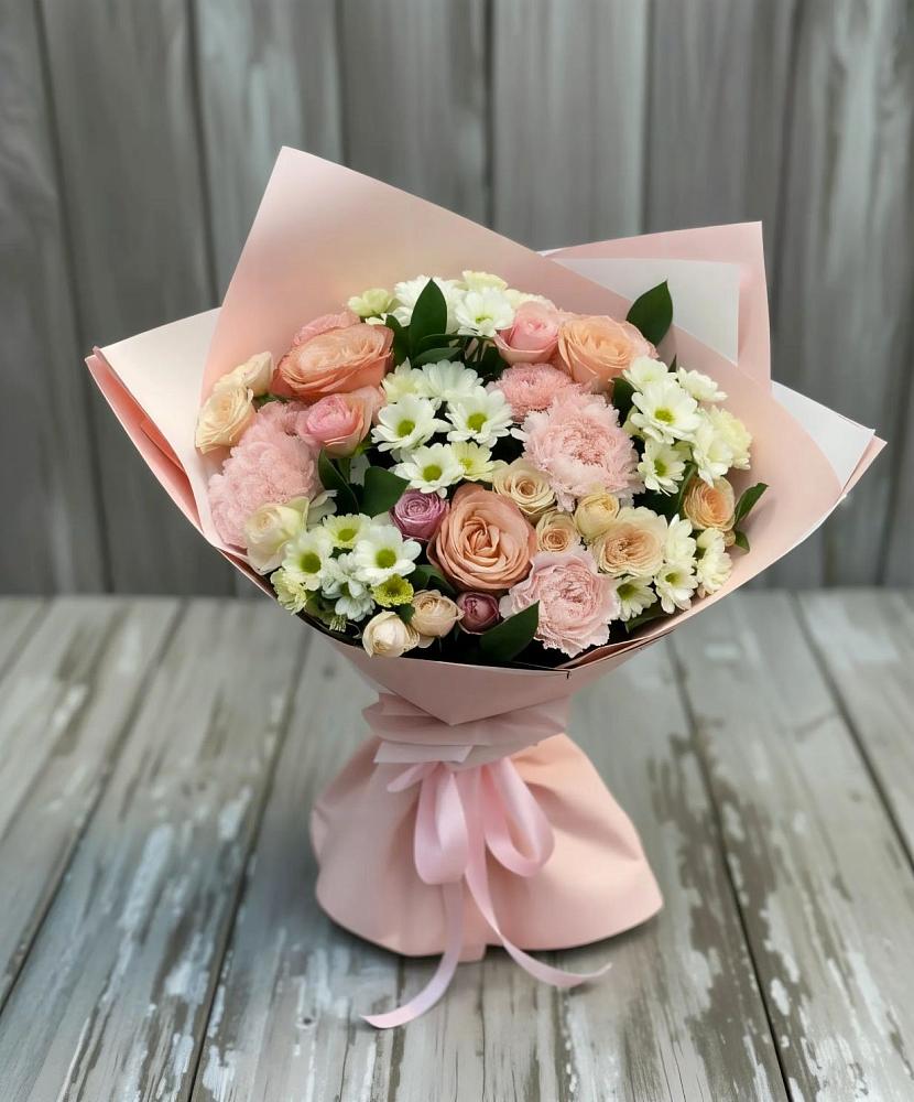 Букет цветов из: Гвоздики, Розы и Хризантемы в Заветном