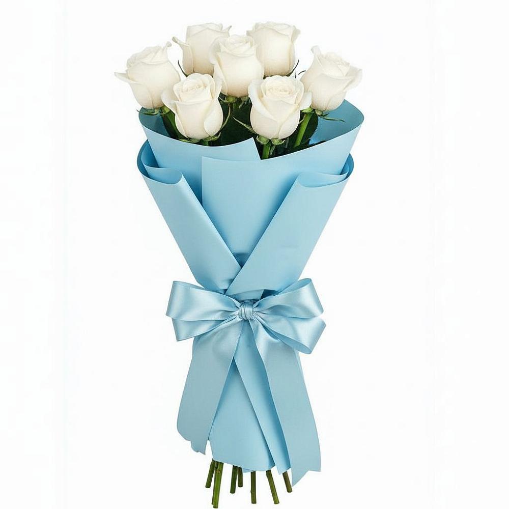 Букет 7 белых роз Проуд в Заветном