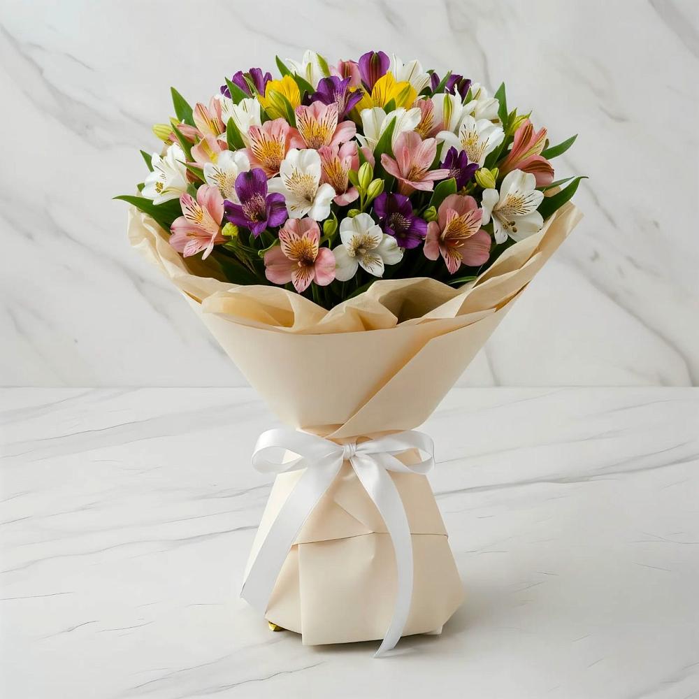 Букет цветов из: Альстромерии в Заветном