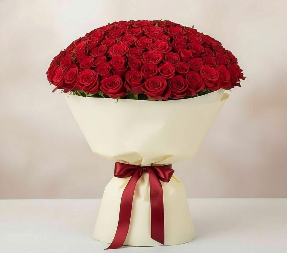 Букет 101 Красная роза Милано в Заветном