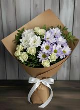 Букет цветов из:  Хризантемы и Розы в Заветном