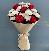 Букет цветов из:  Розы и Хризантемы в Заветном