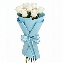 Букет 7 белых роз Проуд в Заветном