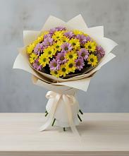 Букет цветов из:  Хризантемы #REPLACE_PRED# Заветном