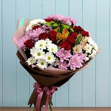Букет цветов из:  Розы, Хризантемы и Альстромерии в Заветном
