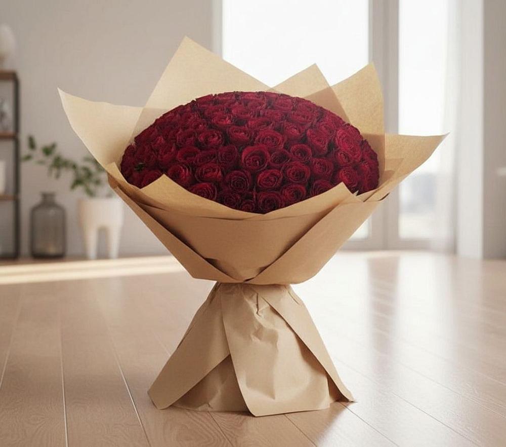 Букет 101 Красная роза в Заветном