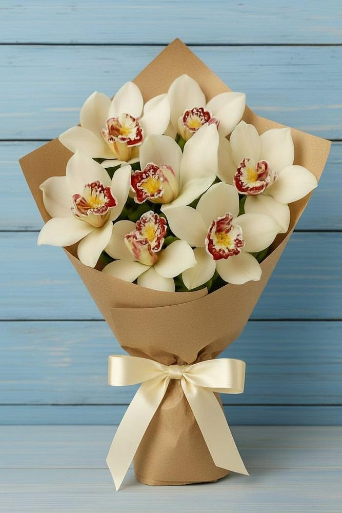 Букет цветов из: Орхидеи и Розы в Заветном