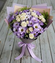 Букет цветов из:  Хризантемы и Розы в Заветном