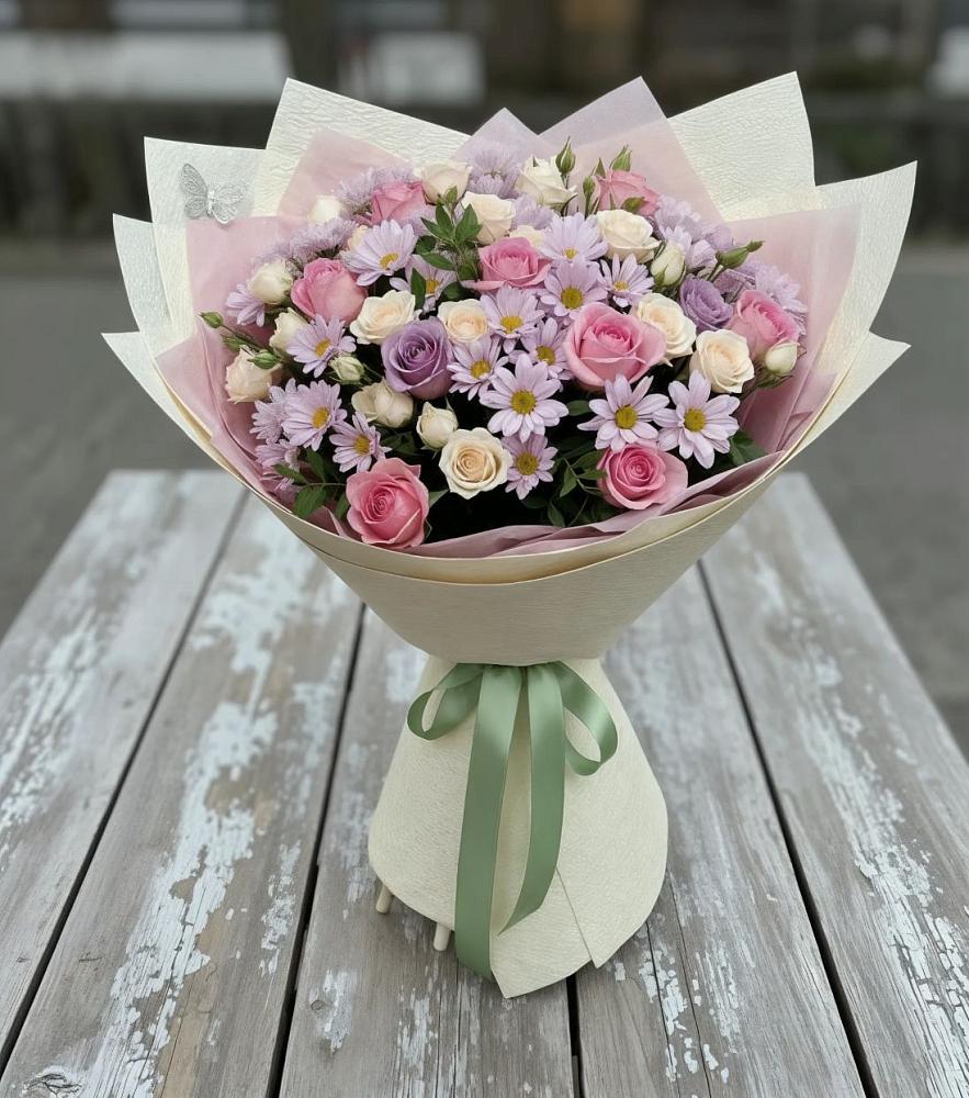 Букет цветов из: Розы и Хризантемы в Заветном